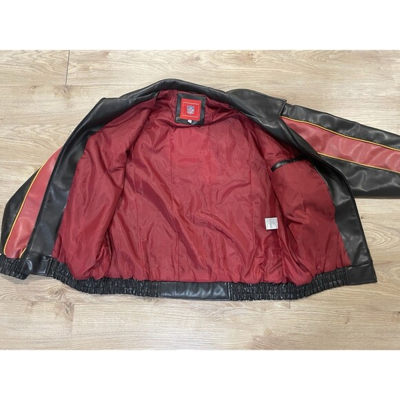 NFL Washington Redskins Men's Leather Full Zip Bomber Jacket 2XL XXL - Picture 12 of 12